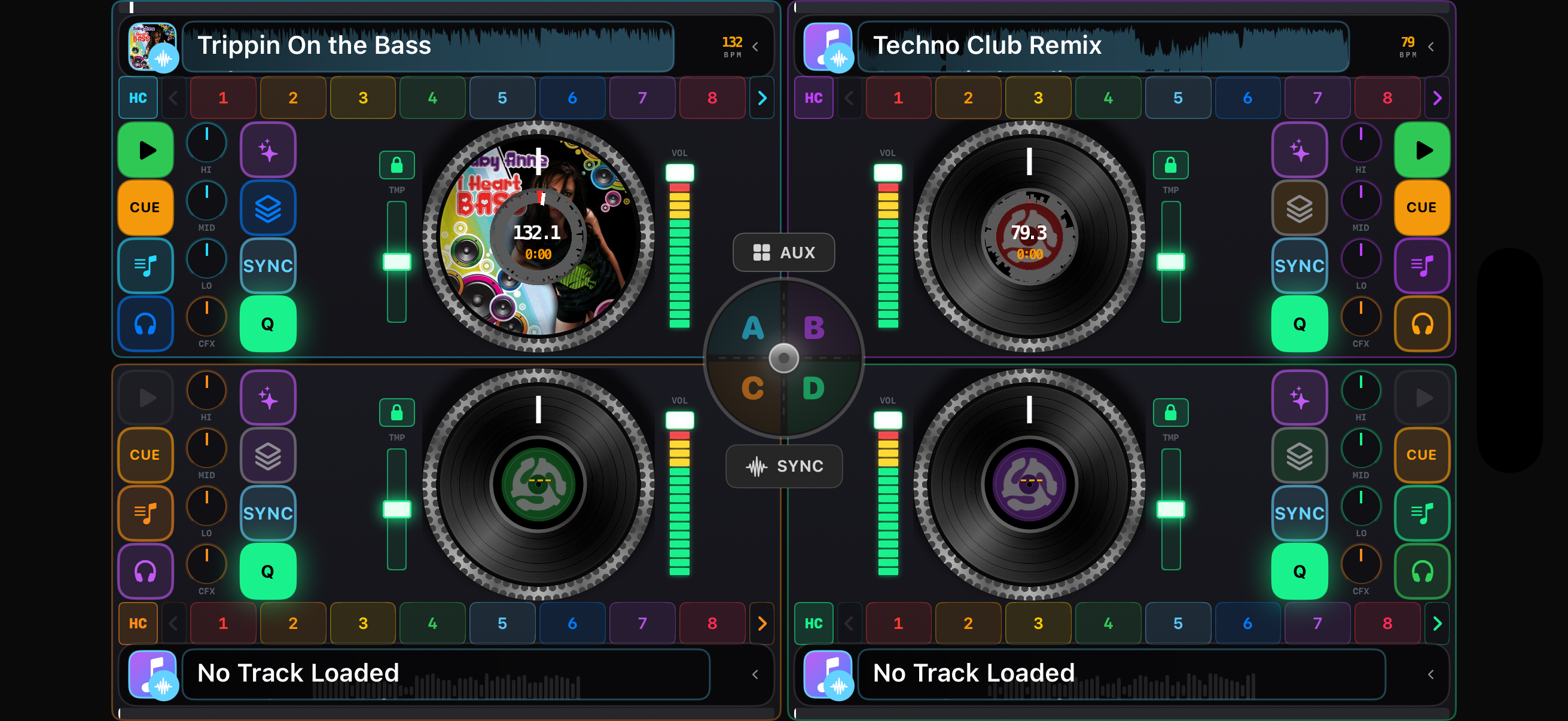 Tremor 4-deck landscape mode on iPhone